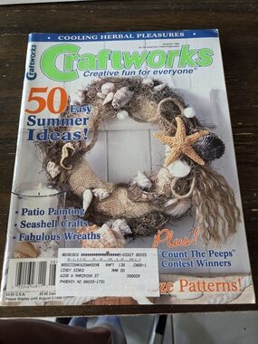 Craftworks Magazine — Coastal Seashell Wreath Cover (Blue/Green/Beige)
